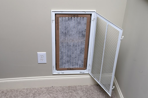 An HVAC system air filter.